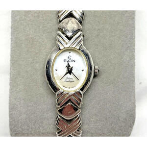 Elgin EU007-017 Silver Boutique 925 Silver Marked Band Ladies Watch New Battery